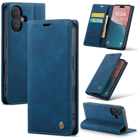 iPhone 16 Plus - Navy Blue - Book Case