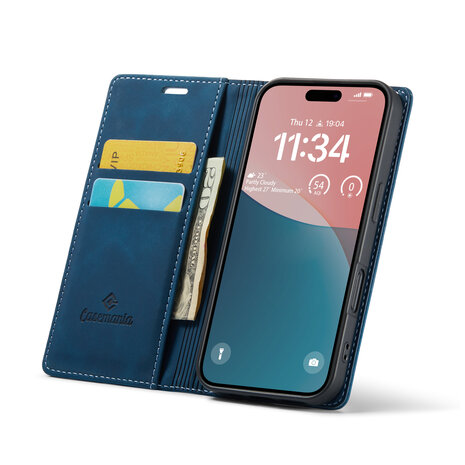 iPhone 16 Plus - Navy Blue - Book Case