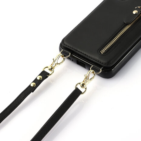iPhone 16 Pro - Zwart - Back Cover met Koord