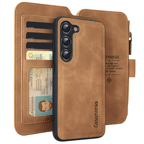 Samsung S24 Sienna Brown - 2 in 1 Book Case met Rits