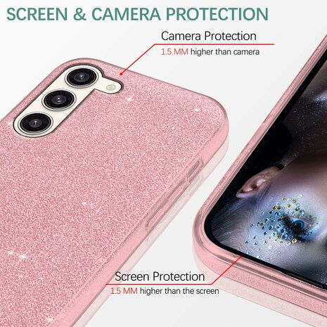 Samsung S24 Plus - Glitter Back Cover - Roze