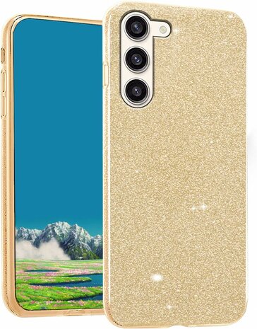 Samsung S24 - Glitter Back Cover - Goud