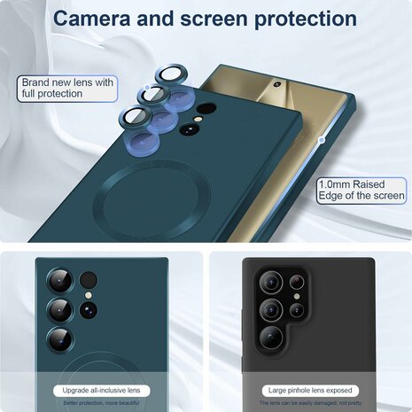 Samsung S24 Ultra - Donker Blauw - MagSafe Matte TPU