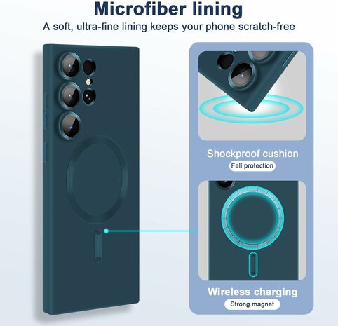 Samsung S24 Ultra - Donker Blauw - MagSafe Matte TPU