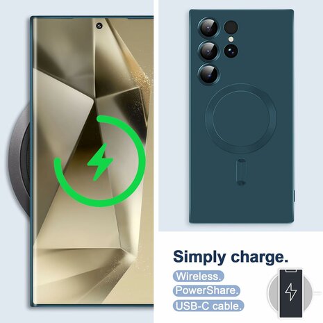 Samsung S24 Ultra - Donker Blauw - MagSafe Matte TPU