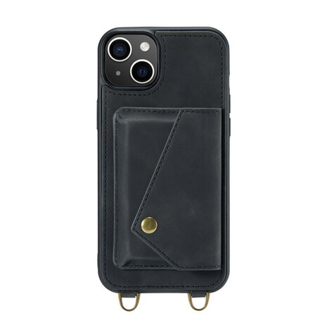 iPhone 15 Plus Charcoal Gray - Back Cover met Koord