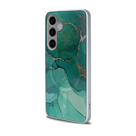 Samsung S24 Blauw - MagSafe TPU Marmer