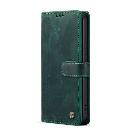 iPhone 15 Plus Groen - Lederen Book Case