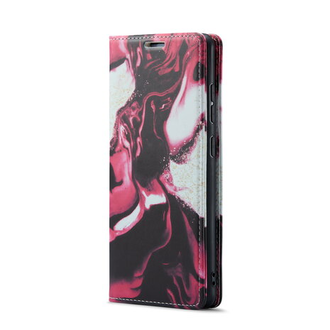 Samsung S21 FE Red Rhodonite - Marmer Book Case