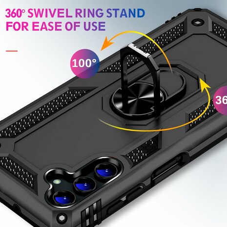 Samsung S23 FE Zwart - Armor met Kickstand Ring