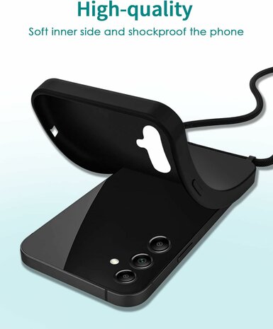 Samsung S24 - Zwart - TPU Back Cover met Koord