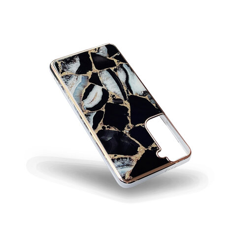 Samsung S24 - Marmer Back Cover - Zwart
