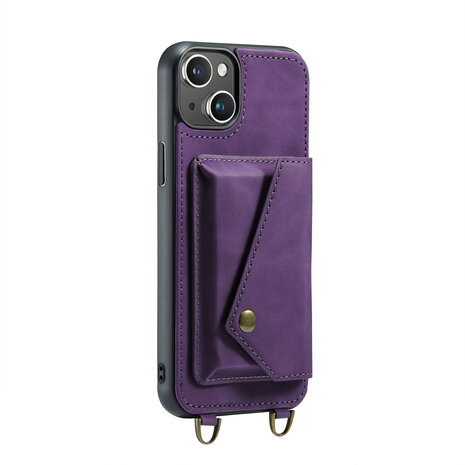 iPhone 15 Plus Deep Purple - Back Cover met Koord