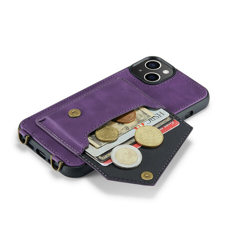iPhone 15 Plus Deep Purple - Back Cover met Koord