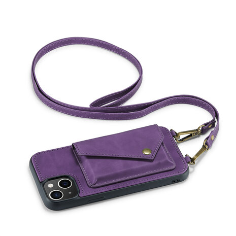 iPhone 15 Plus Deep Purple - Back Cover met Koord