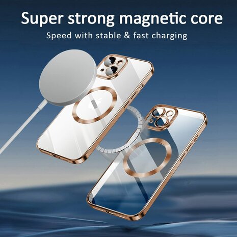 iPhone 15 Plus Goud - TPU Back Cover - Geschikt voor Magsafe