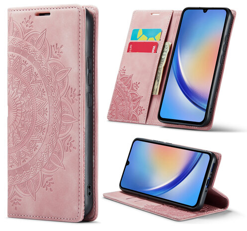 Samsung S24 Pale Pink - Mandala Book Case