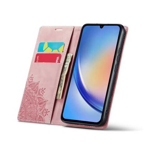 Samsung S24 Pale Pink - Mandala Book Case