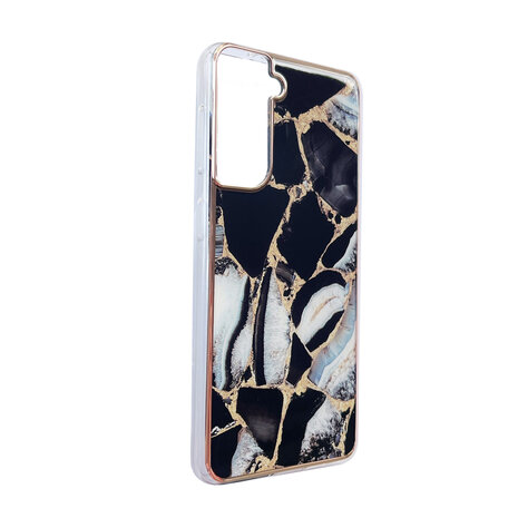 Samsung S24 Plus - Marmer Back Cover - Zwart