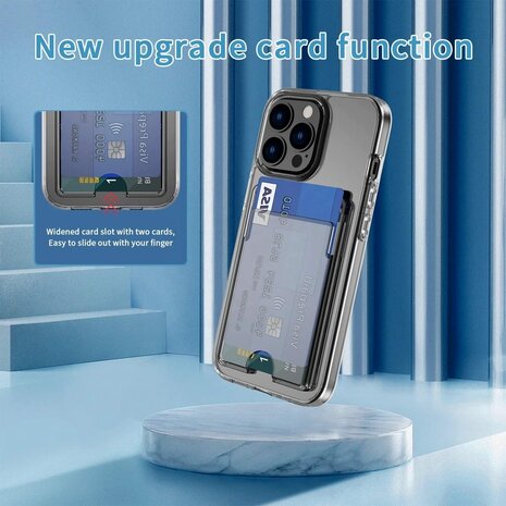 iPhone 15 Pro Max - Back Cover met Kaarthouder - Transparant