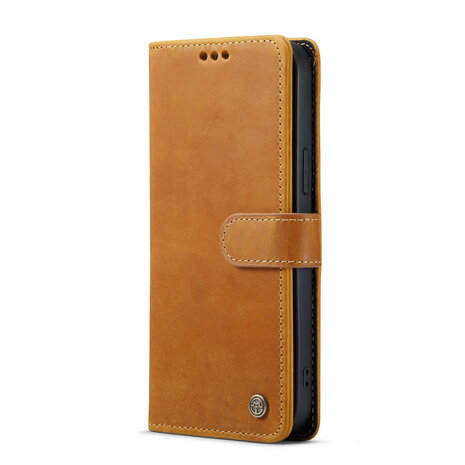 iPhone 15 Plus Bruin - Lederen Book Case