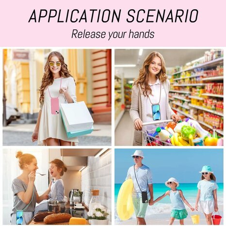 Samsung S24 Ultra - Roze - TPU Back Cover met Koord