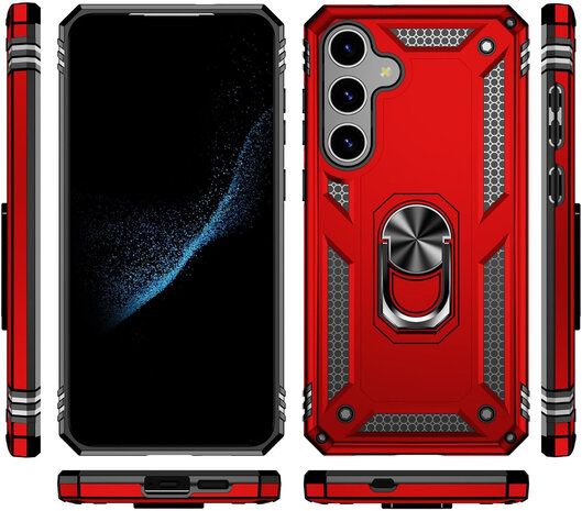 Samsung S24 - Armor met Kickstand Ring - Rood