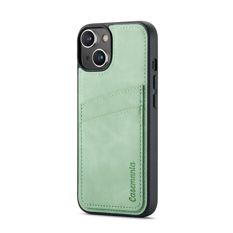 iPhone 14 - Back Cover met Kaarthouder - Pistache Green