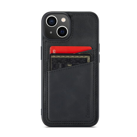 iPhone 15 Plus - Back Cover met Kaarthouder - Charcoal Gray