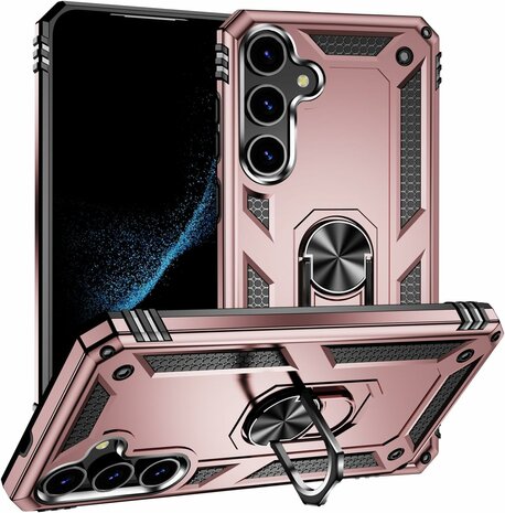 Samsung S24 Rosegoud - Armor met Kickstand Ring