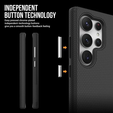 Samsung S24 Ultra Zwart - Anti Slip Matte Armor