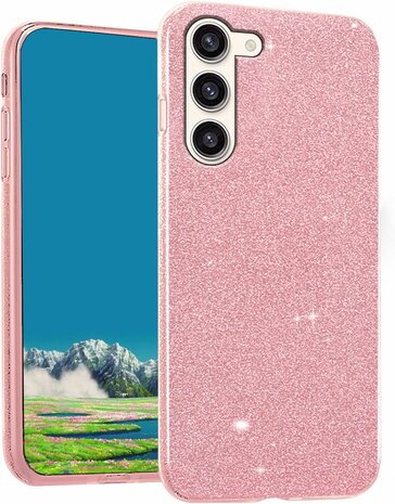 Samsung S24 - Glitter Back Cover - Roze