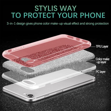 Samsung S24 - Glitter Back Cover - Roze