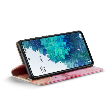 Samsung S20 FE Pink Rhodonite - Marmer Book Case