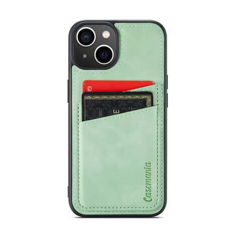 iPhone 14 Plus - Back Cover met Kaarthouder - Pistache Green