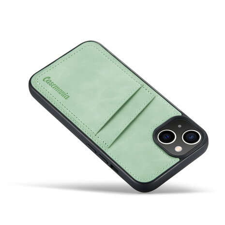 iPhone 14 Plus - Back Cover met Kaarthouder - Pistache Green