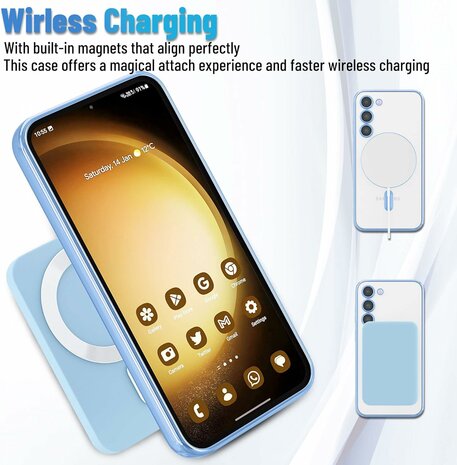 Samsung S24 Blauw - TPU Back Cover - Geschikt voor Magsafe