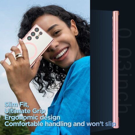 Samsung S24 Ultra Roze - TPU Back Cover - Geschikt voor Magsafe