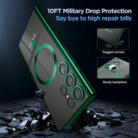 Samsung S24 Ultra Groen - TPU Back Cover - Geschikt voor Magsafe