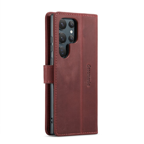 Samsung S24 Ultra Crimson Red - Leather Book Case