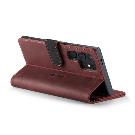 Samsung S24 Ultra Crimson Red - Leather Book Case