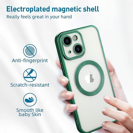 iPhone 15 Plus Groen - TPU Back Cover - Geschikt voor Magsafe