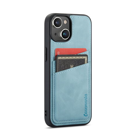iPhone 14 Plus - Back Cover met Kaarthouder - Aqua Blue