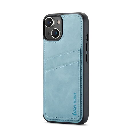 iPhone 14 Plus - Back Cover met Kaarthouder - Aqua Blue