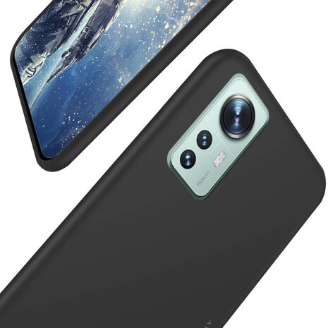 Xiaomi 12 - Siliconen Back Cover - Zwart