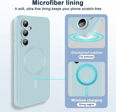 Samsung S24 - Licht Blauw Blauw - MagSafe Matte TPU