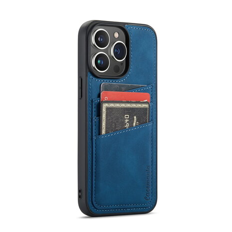 iPhone 15 Pro Max - Back Cover met Kaarthouder - Navy Blue
