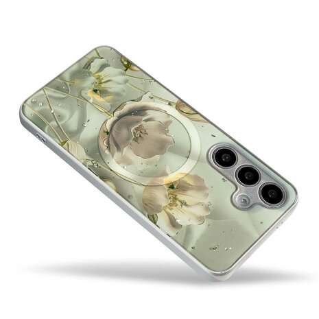 Samsung S24 Groen - MagSafe TPU Marmer