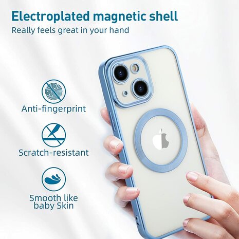 iPhone 15 Plus Blauw - TPU Back Cover - Geschikt voor Magsafe