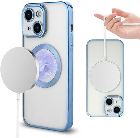 iPhone 15 Plus Blauw - TPU Back Cover - Geschikt voor Magsafe